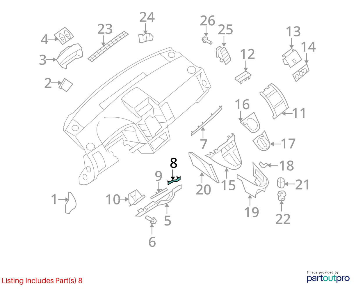 07-09 NISSAN SENTRA LEFT DRIVER SIDE DASH FINISH MOLDING TRIM PANEL 68410-ET000