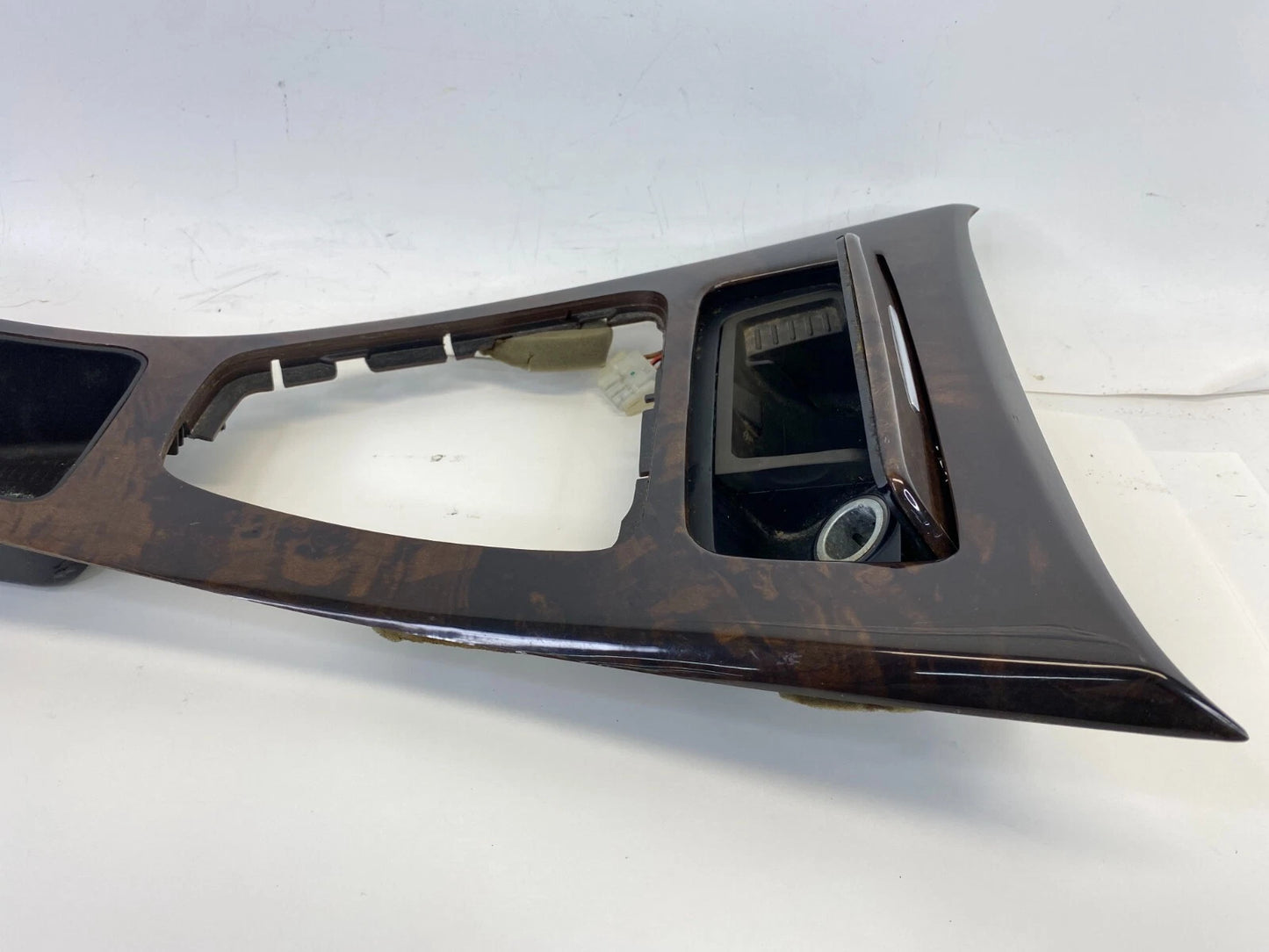 07-12 BMW 328i WALNUT CENTER CONSOLE SHIFT SHIFTER BEZEL PANEL TRIM 7129547 OEM