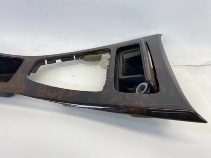 07-12 BMW 328i WALNUT CENTER CONSOLE SHIFT SHIFTER BEZEL PANEL TRIM 7129547 OEM