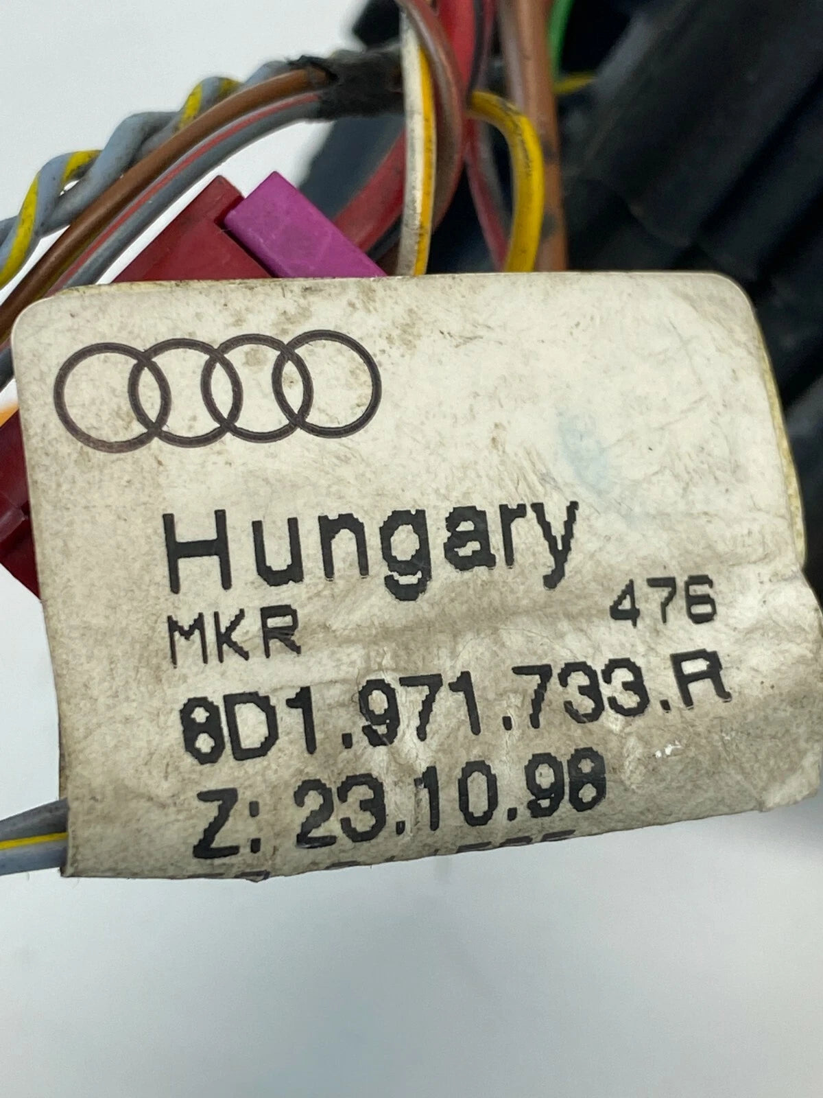 1999 2000 2001 AUDI A4 A4 QUATTRO RIGHT PASSENGER SIDE DOOR WIRING WIRE HARNESS