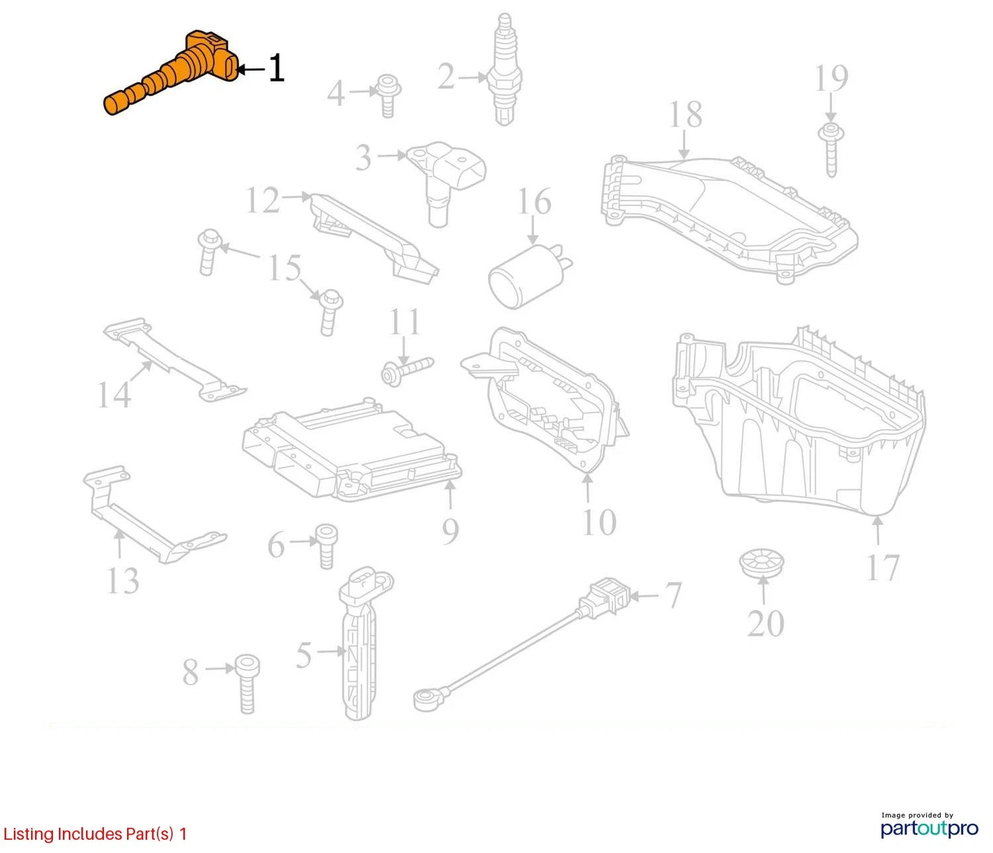 2005-2018 AUDI A6 QUATTRO 3.2L IGNITION COIL ASSEMBLY 06E-905-115-E OEM