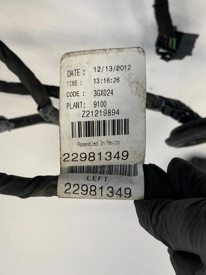2013 BUICK REGAL REAR BACK LEFT SIDE DOOR WIRE WIRING HARNESS 22981349 OEM