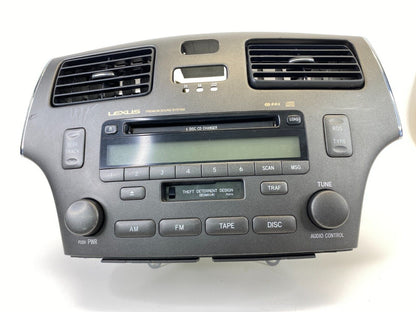 2002 2003 Lexus ES300 Radio AM/FM 6 CD Player Receiver W/ Air Vents 86120-33510