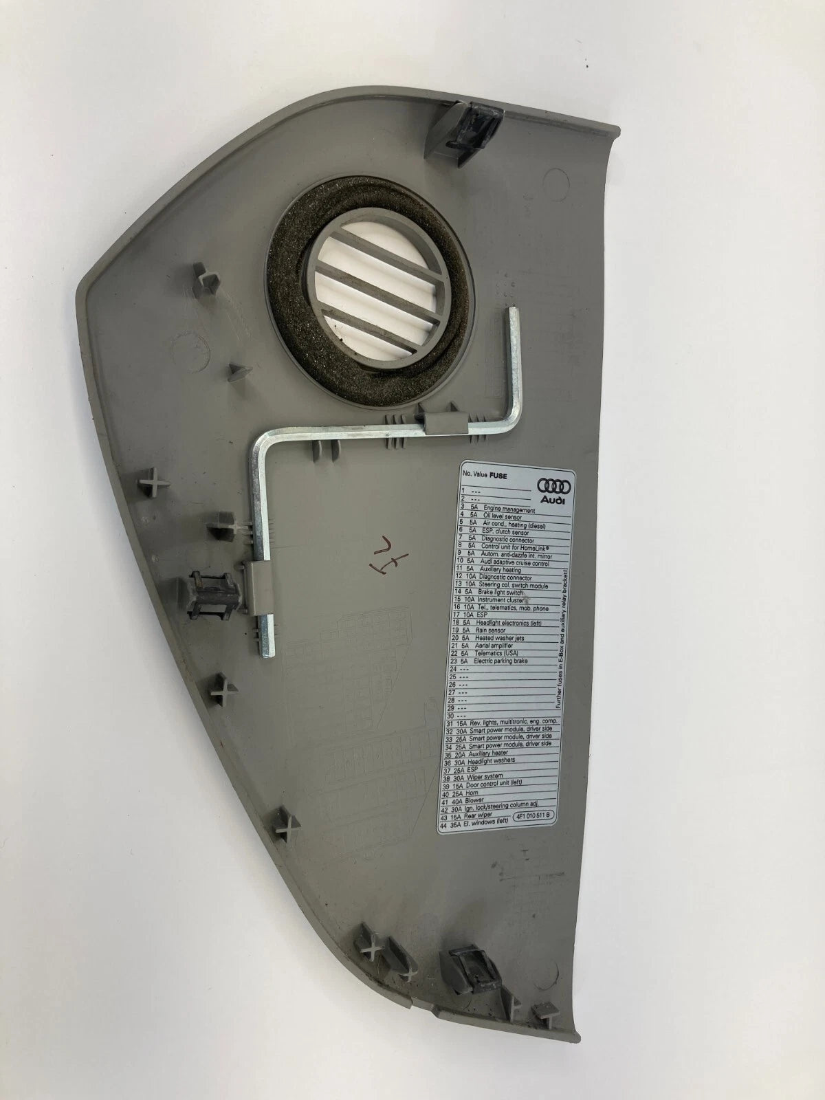 05-07 AUDI A6 QUATTRO DASH LEFT DRIVER END CAP BEZEL FUSE BOX COVER 4F0-857-085