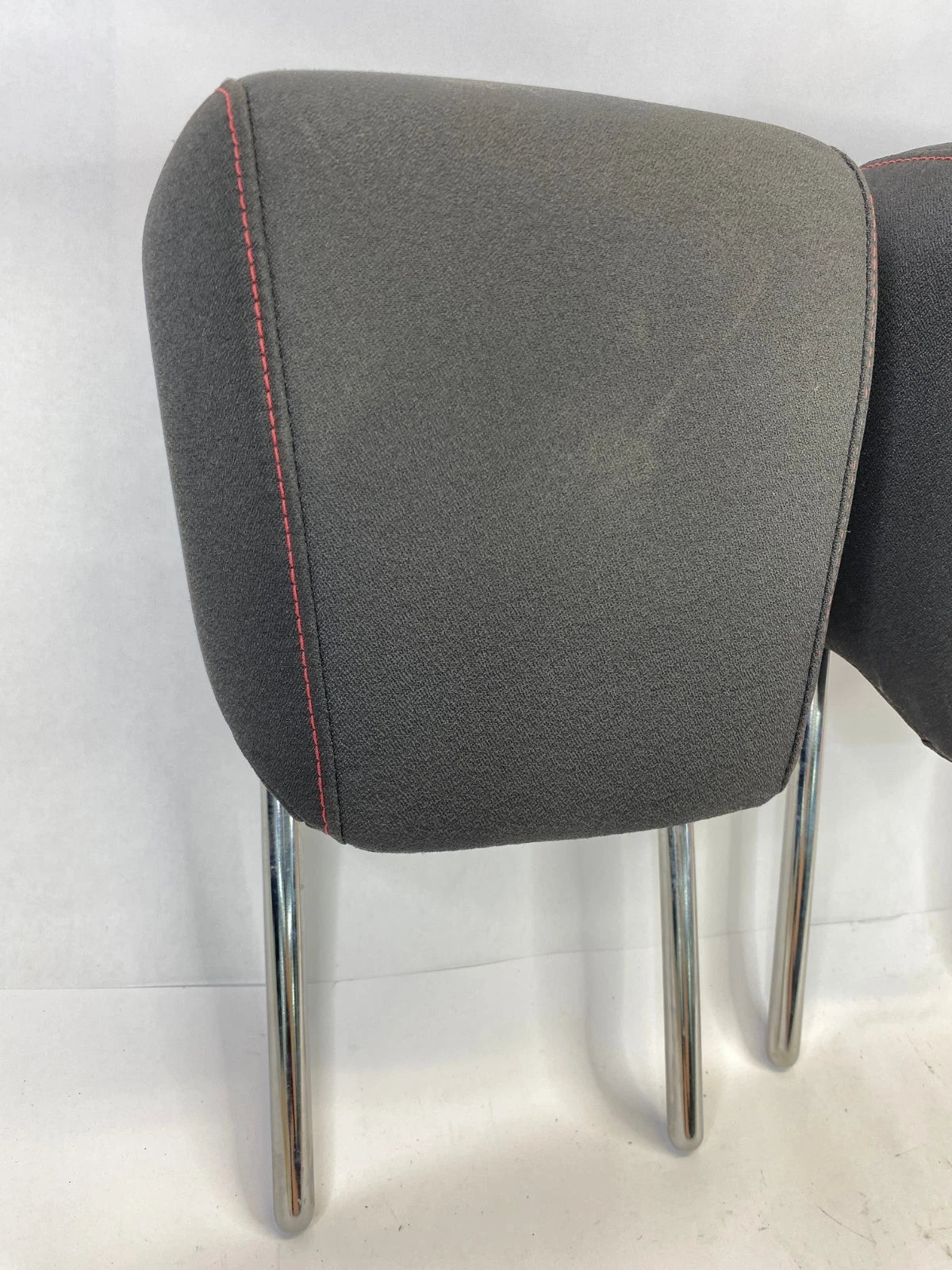 2010-2017 CHEVROLET EQUINOX PAIR CLOTH SEAT HEADRESTS RED STITCH FR OEM FACTORY