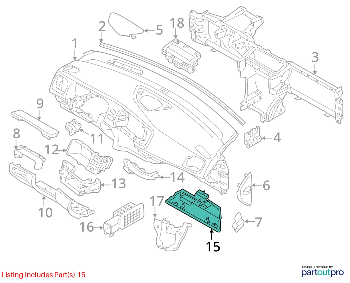 11-18 VOLVO S60 UNDER DASH RIGHT SIDE LOWER TRIM PANEL COVER 8630198 OEM