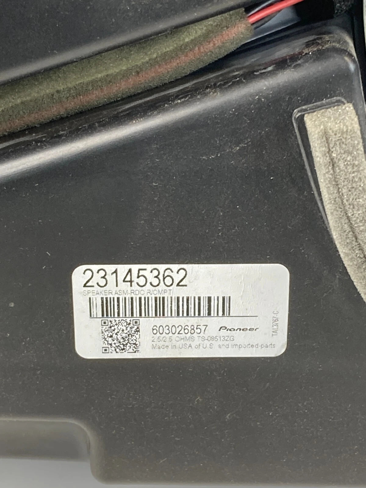 2010-2017 GMC TERRAIN CHEVROLET EQUINOX REAR SUBWOOFER SPEAKER 23145362 OEM