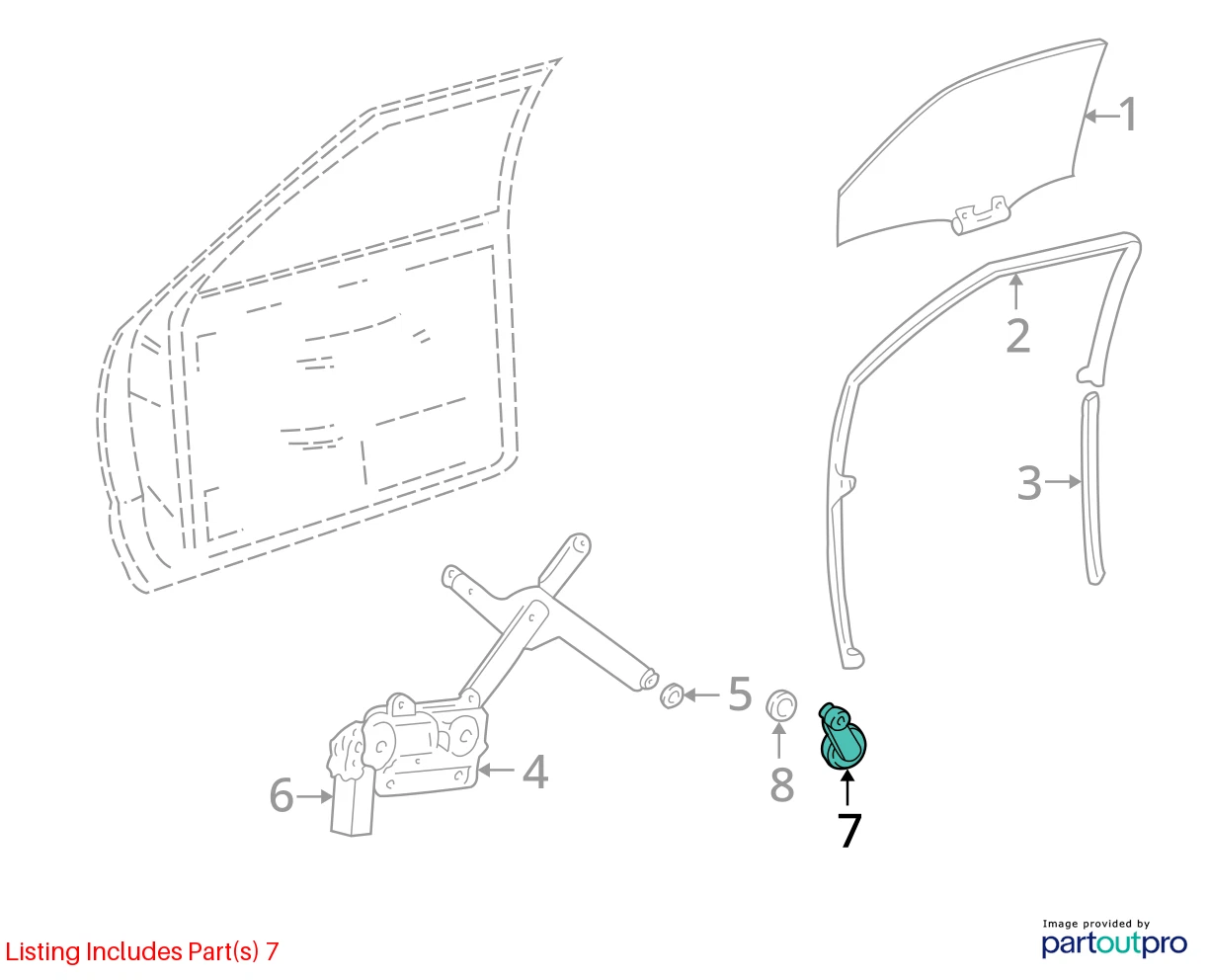 1998-2004 CHEVROLET S10 RIGHT SIDE MANUAL WINDOW HAND CRANK HANDLE 21096854