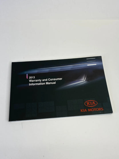 2013 KIA OPTIMA OWNERS GUIDE WARRANTY & CONSUMER INFORMATION BOOK MANUAL OEM