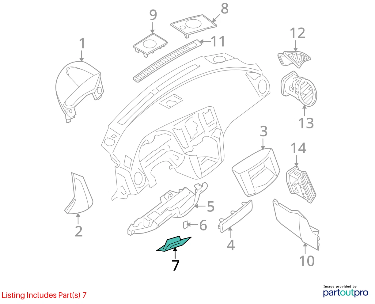 2009-2014 NISSAN MAXIMA DASH INTERIOR FUSE BOX LID DOOR TRIM COVER 68964-9N00A