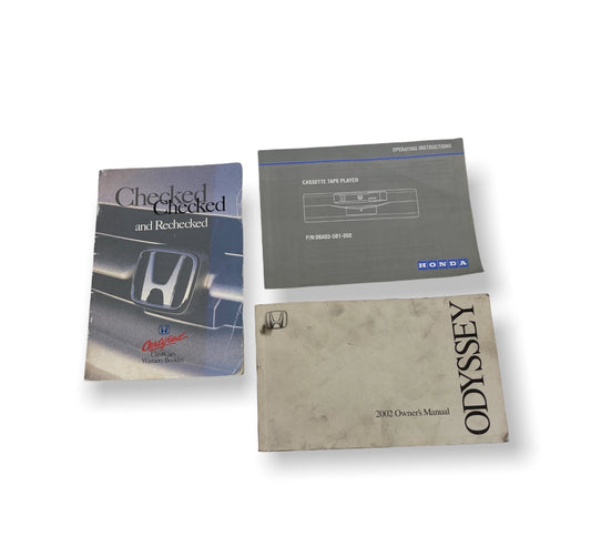 2002 HONDA ODYSSEY 3.5L V6 EX-L OWNERS MANUAL QUICK GUIDE WARRANTIES BOOKS SET