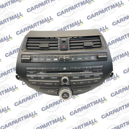 08-11 HONDA ACCORD RADIO RECEIVER AM/FM CD PLAYER W/ AIR VENT 77260TE0A500 OEM
