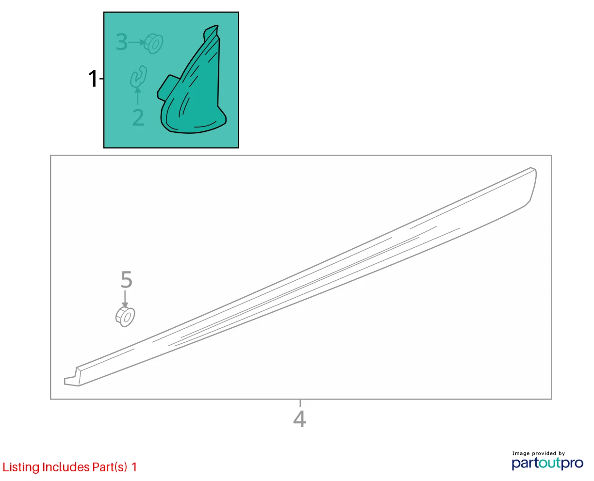 2016-2019 CHEVROLET CRUZE FRONT LEFT FENDER UPPER REARWARD CORNER TRIM BEZEL