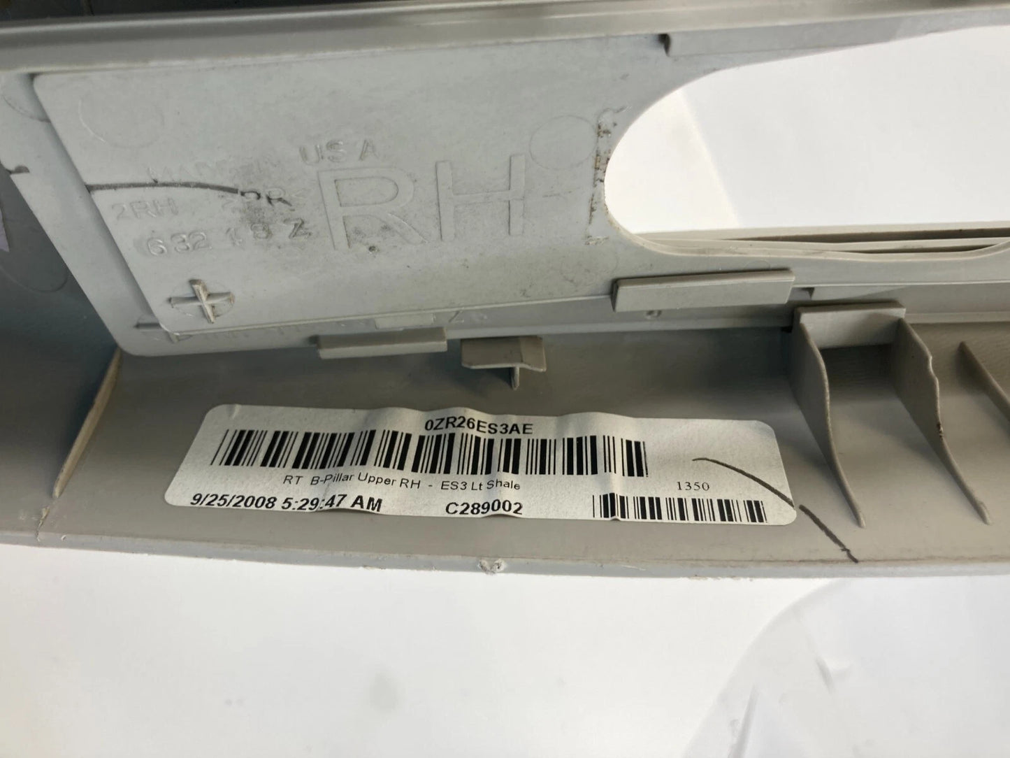 09-14 VOLKSWAGEN ROUTAN RIGHT SIDE B PILLAR UPPER COVER PANEL TRIM 0ZR26ES3AE