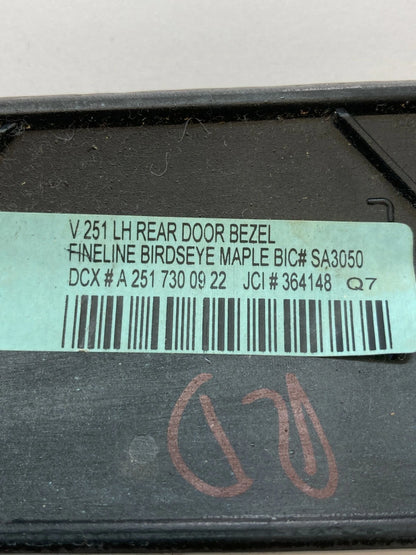 06-10 MERCEDES-BENZ R350 R320 R500 REAR LEFT DRIVER SIDE DOOR TRIM WOOD COVER