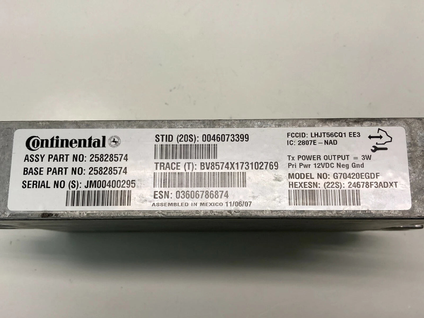 07-08 CHEVROLET EQUINOX ON STAR COMMUNICATION COMPUTER CONTROL MODULE 25828574