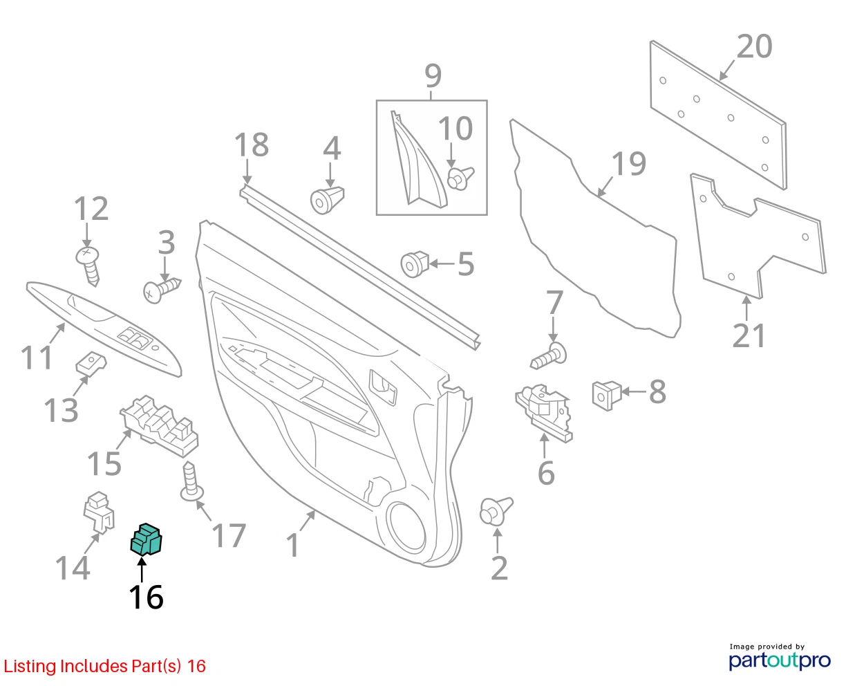 2014 2015 MITSUBISHI MIRAGE FRONT RIGHT PASSENGER SIDE DOOR LOCK SWITCH 8608A239