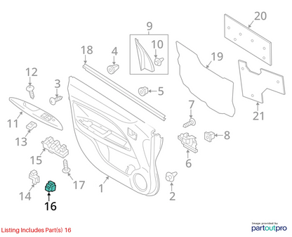 2014 2015 MITSUBISHI MIRAGE FRONT RIGHT PASSENGER SIDE DOOR LOCK SWITCH 8608A239