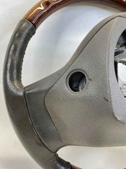 2003-2004 LINCOLN TOWN CAR WOOD GRAIN LEATHER STEERING WHEEL STONE GRAY OEM