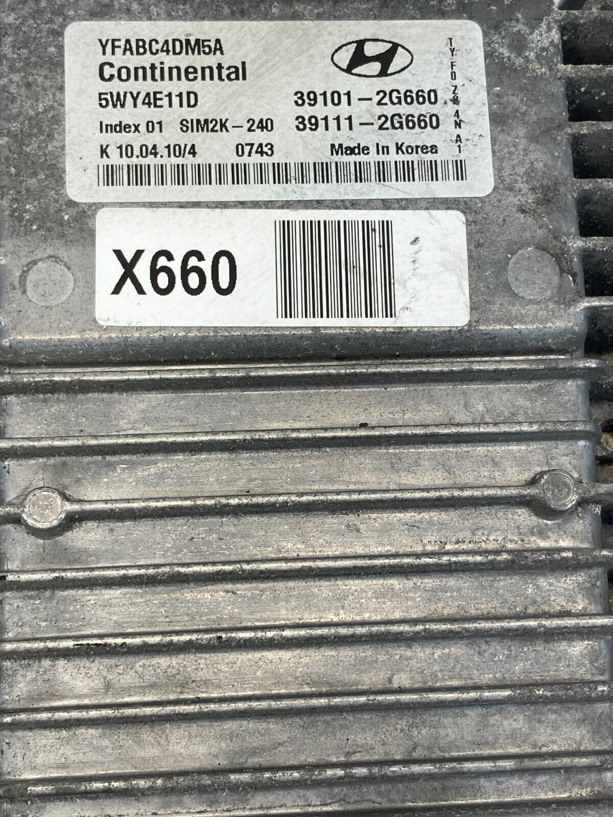 10-13 Hyundai Sonata 2.4 AT Engine Computer Control Module ECM ECU 39111-2G660