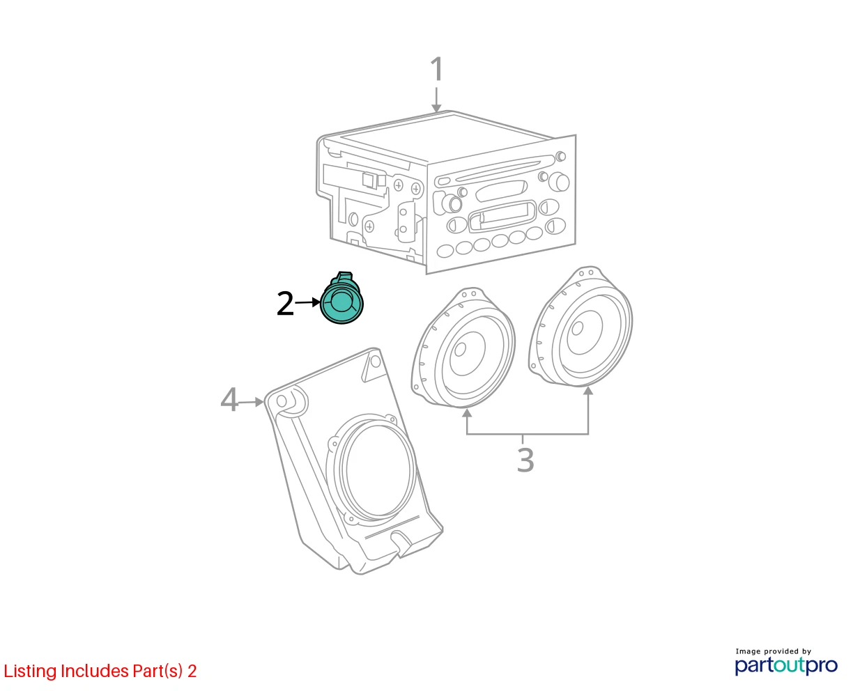 01 02 03 04 05 SATURN L300 REAR LEFT SIDE DOOR SPEAKER TWEETER 90379282 OEM