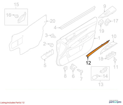2010-2013 SUBARU OUTBACK FRONT RIGHT SIDE INTERIOR DOOR TRIM MOLDING 94218AJ04A