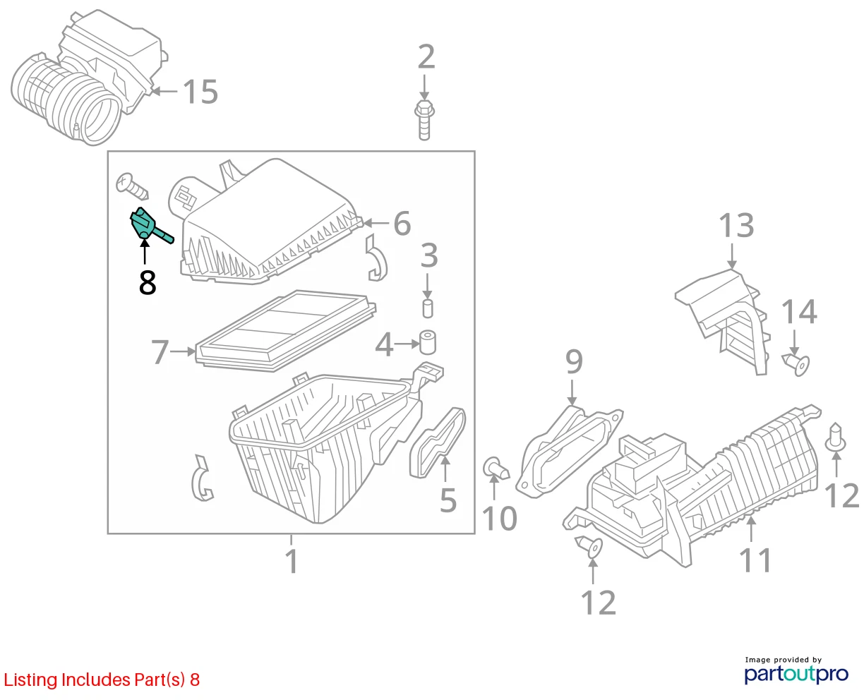 2003-2008 INFINITI G35 MASS AIR FLOW SENSOR MAF METER ASSEMBLY 226807S000 OEM