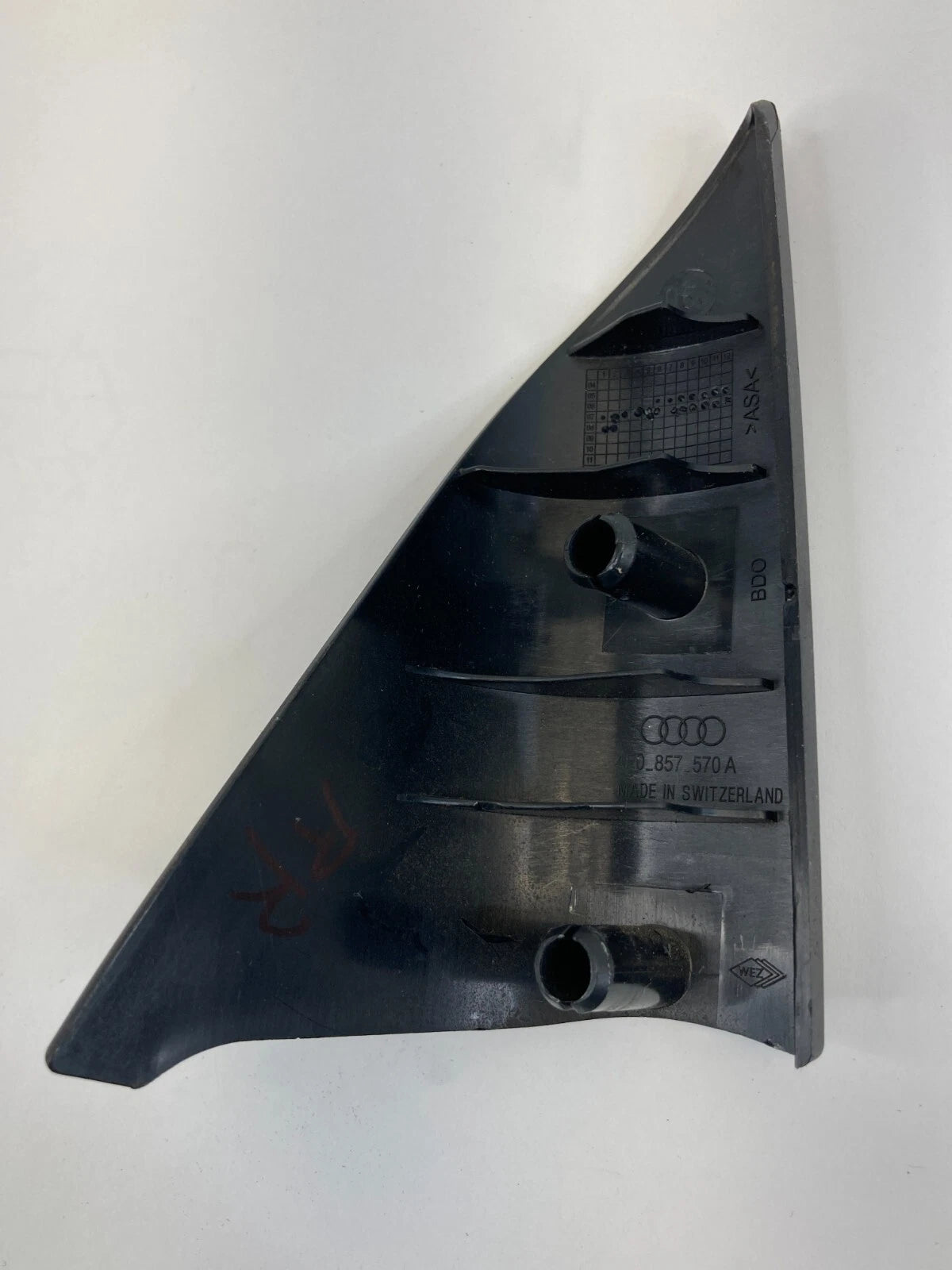 06-11 AUDI A6 REAR RIGHT DOOR INNER CORNER COVER TRIM PANEL GARNISH 4F0-857-570