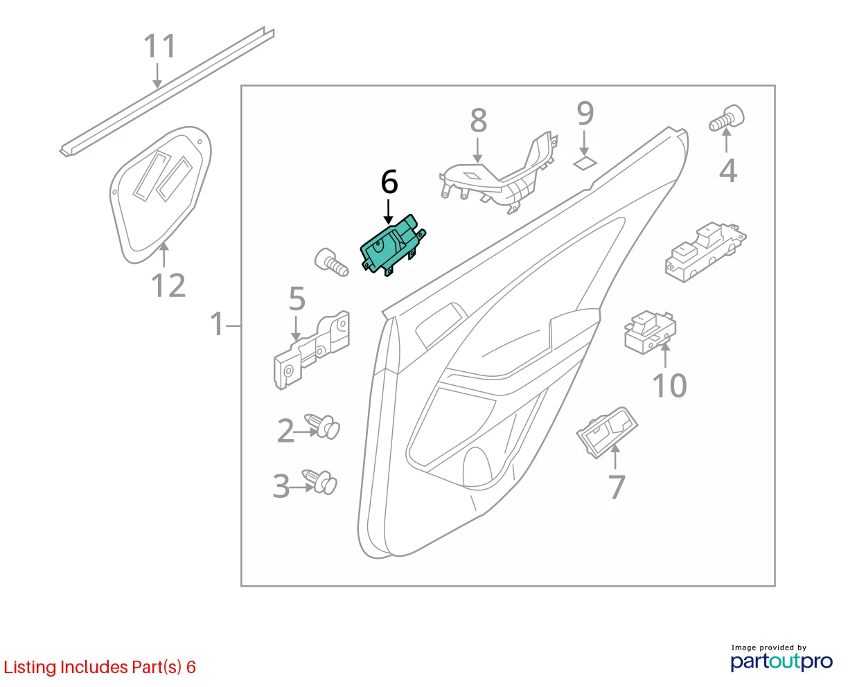 2011-2013 KIA OPTIMA REAR LEFT SIDE INNER INTERIOR DOOR HANDLE 83610-2T000 OEM