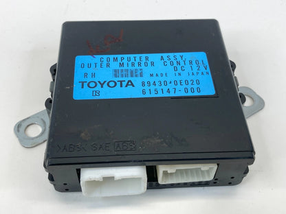 07-09 LEXUS RX350 RIGHT OUTER MIRROR COMPUTER CONTROL MODULE 89430-0E020 OEM