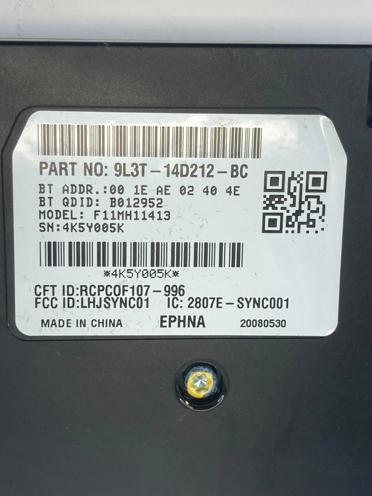 2009 09 FORD FLEX COMMUNICATION SYNC COMPUTER CONTROL MODULE 9L3T-14D212-BC OEM