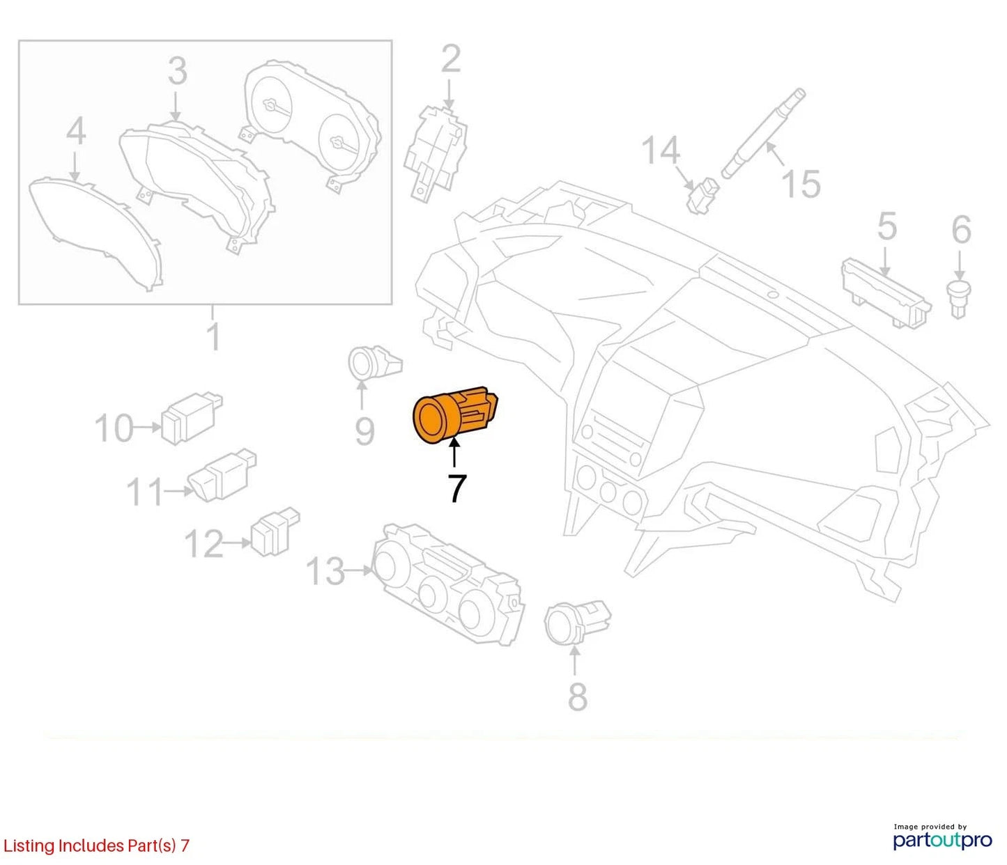 17-23 SUBARU IMPREZA ENGINE START STOP IGNITION SWITCH BUTTON BEZEL W/ KEY OEM