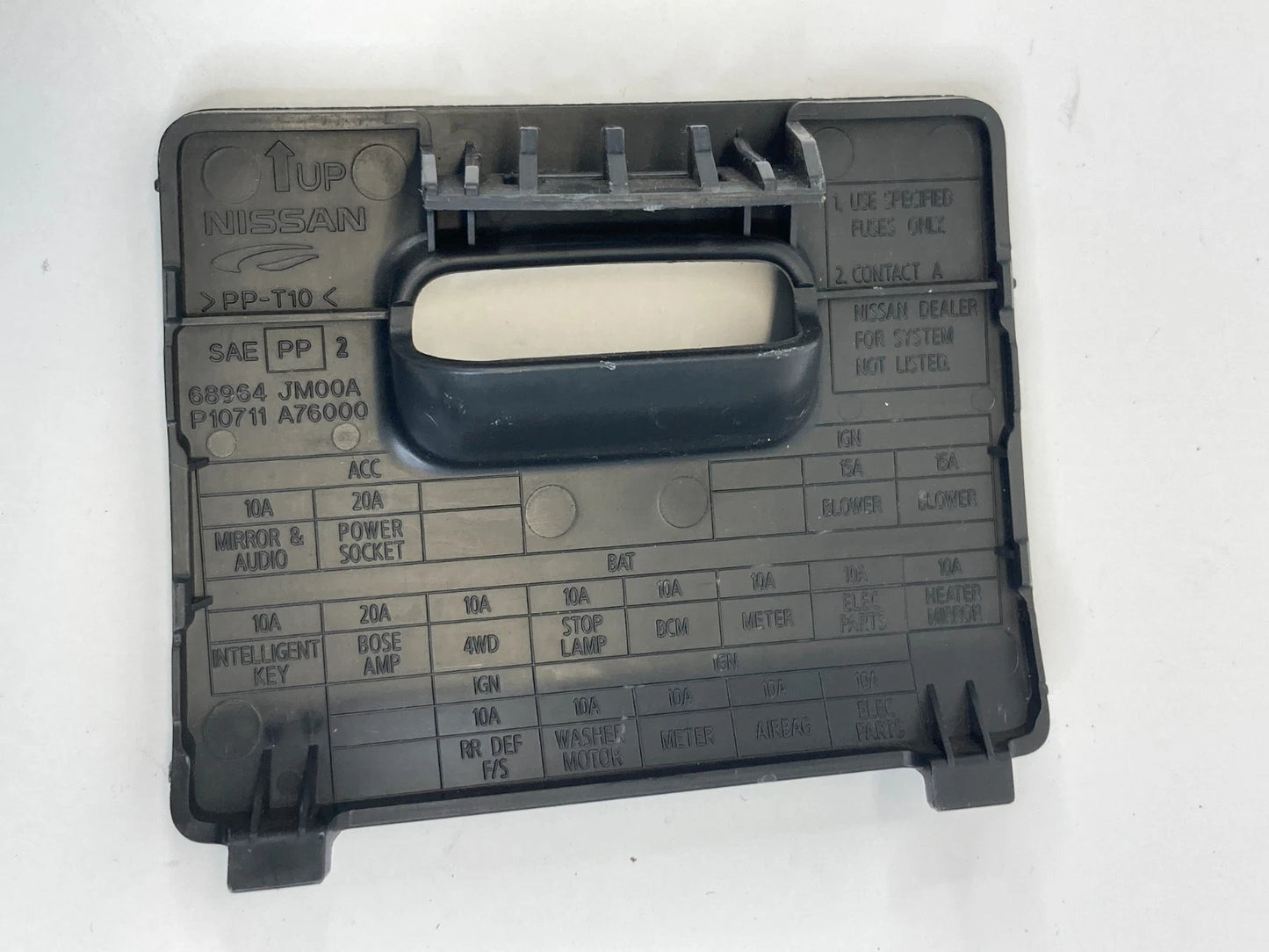 2008-2013 NISSAN ROGUE INTERIOR FUSE BOX DOOR PANEL LID COVER TRIM 68964-JM00A