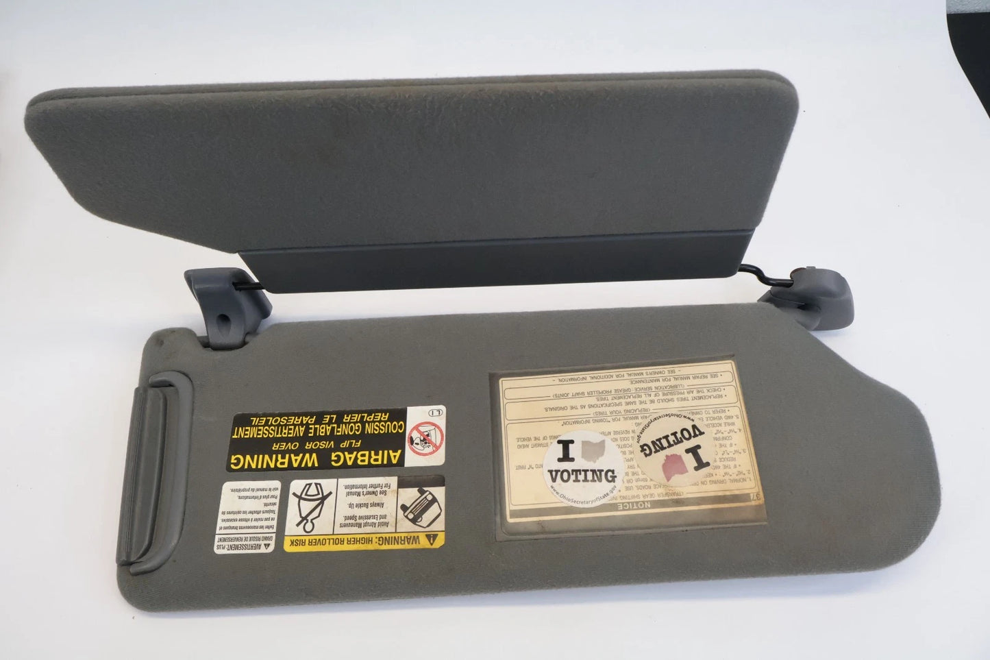 2004-2006 TOYOTA TUNDRA DOUBLE CAB SUN VISOR SET LEFT RIGHT DUAL PANEL GRAY OEM
