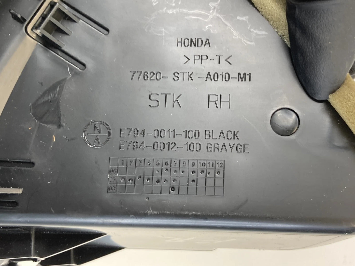 2010-2012 ACURA RDX DASH RIGHT SIDE OUTER A/C AIR VENT GRILLE OUTLET ASSY OEM