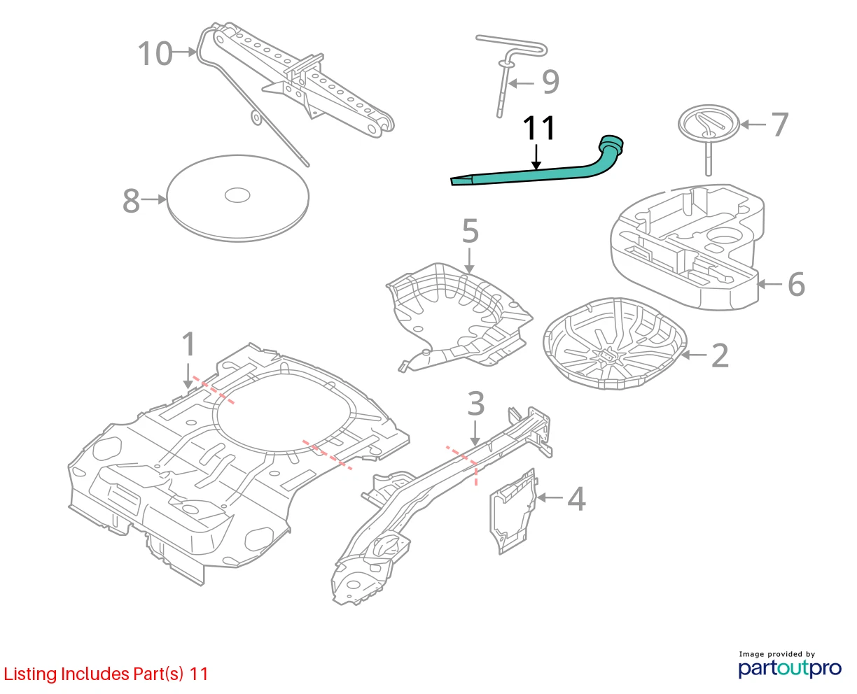 2011-2018 VOLVO S60 EMERGENCY SPARE TIRE KIT JACK & LUG WRENCH KIT SET OEM