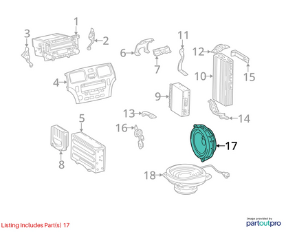 02 03 LEXUS ES300 FRONT LEFT OR RIGHT DOOR SPEAKER AUDIO ASSY 86160-0W500 OEM