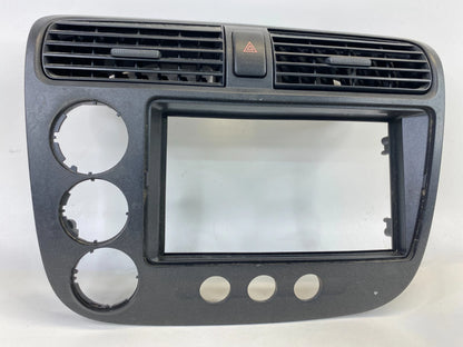 01-05 HONDA CIVIC CENTER DASH RADIO CLIMATE BEZEL PANEL W/ AIR VENT & HAZARD OEM