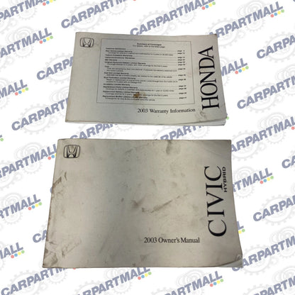 2003 03 HONDA CIVIC HYBRID OWNERS MANUAL GUIDE BOOK WARRANTY INFORMATION OEM