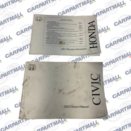 2003 03 HONDA CIVIC HYBRID OWNERS MANUAL GUIDE BOOK WARRANTY INFORMATION OEM