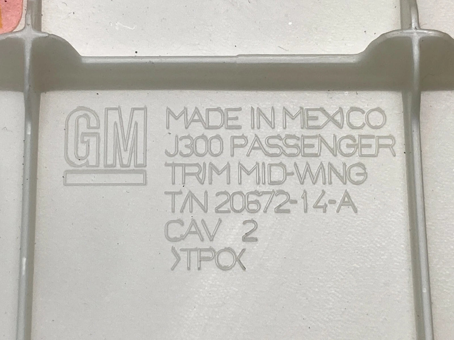 11-14 CHEVROLET CRUZE DASH RIGHT PASSENGER COVER PANEL MOLDING TRIM 16931080