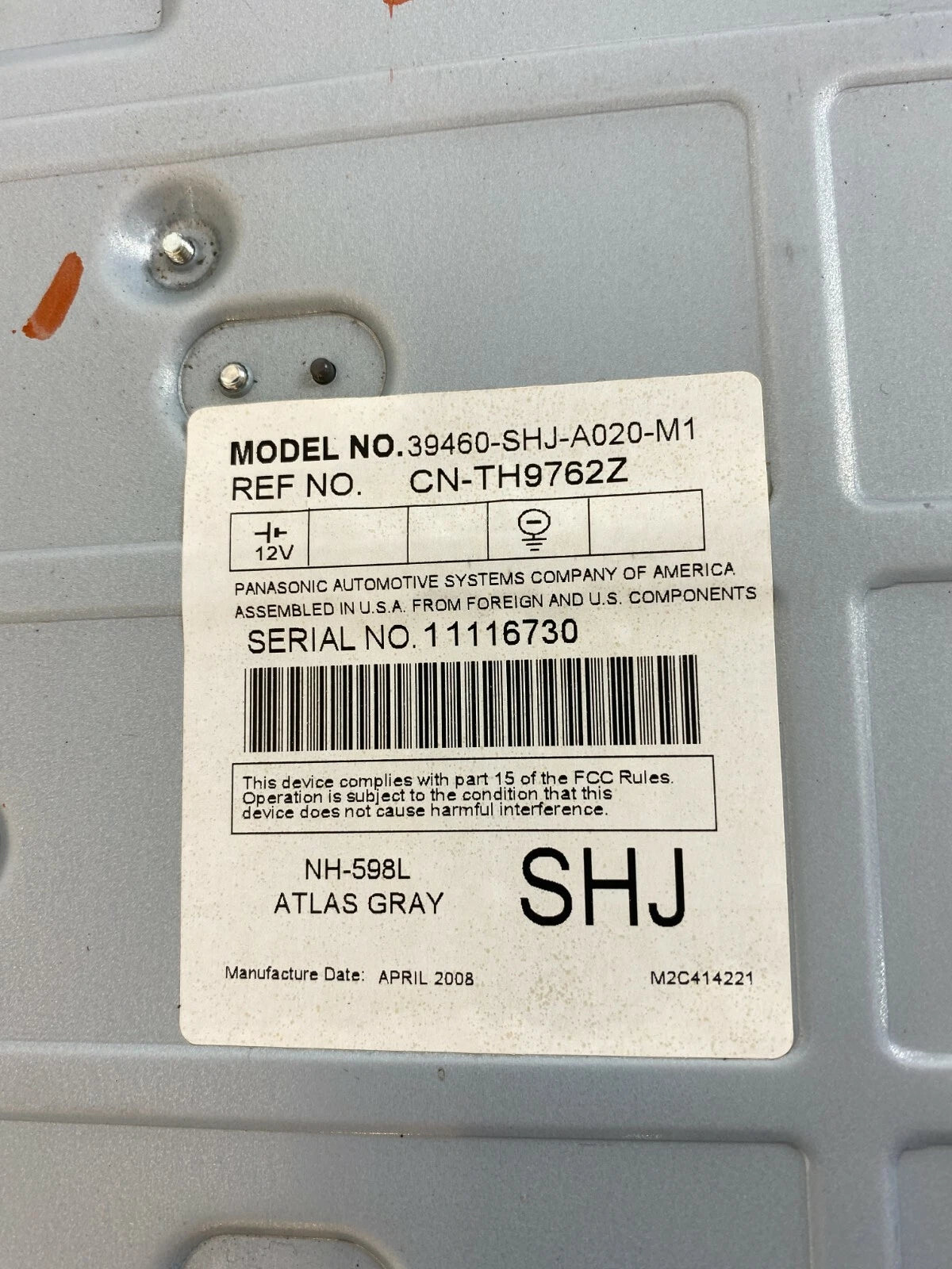 2005-2010 HONDA ODYSSEY REAR ROOF DVD ENTERTAINMENT DISPLAY SCREEN 39460-SHJ-A02