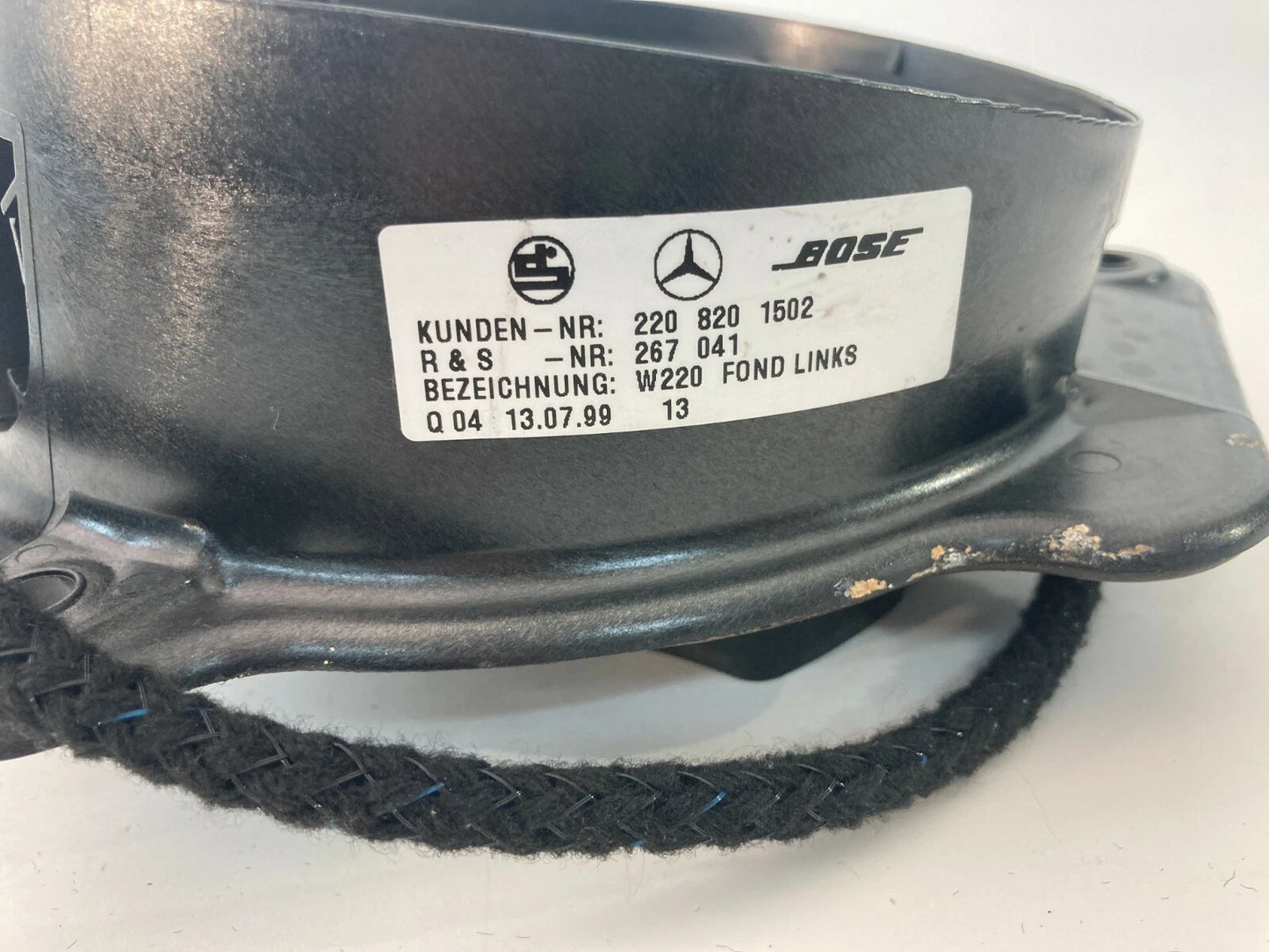 2000-2006 MERCEDES-BENZ S 500 REAR LEFT SIDE DOOR AUDIO SPEAKER 220-820-15-02