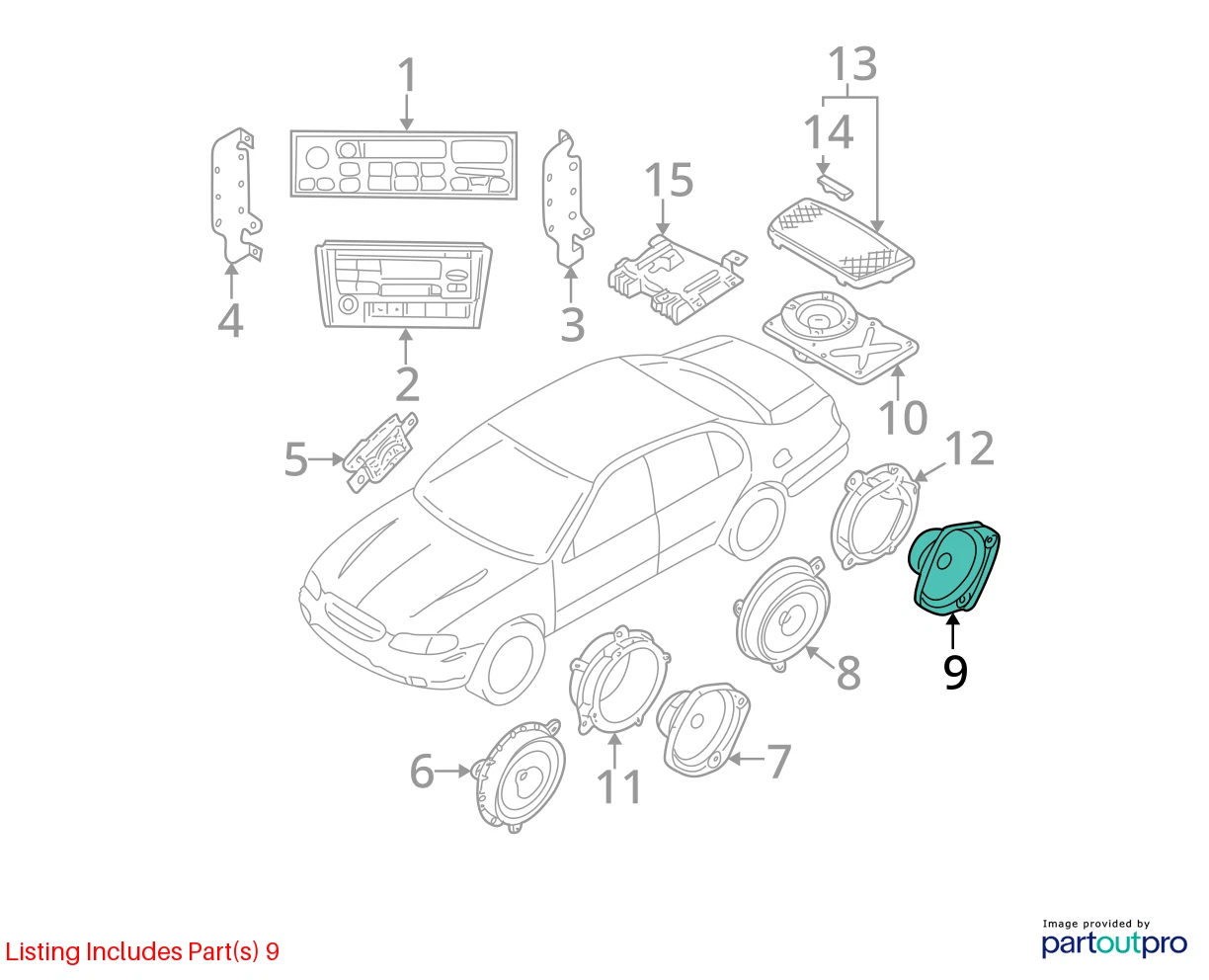 2000-2003 NISSAN MAXIMA REAR LEFT SIDE DOOR SPEAKER ASSEMBLY 281556P100 OEM