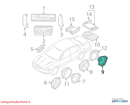 2000-2003 NISSAN MAXIMA REAR LEFT SIDE DOOR SPEAKER ASSEMBLY 281556P100 OEM