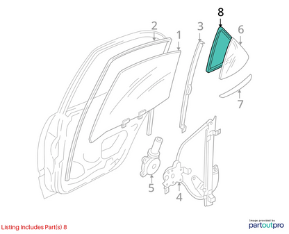 2002-2006 NISSAN ALTIMA REAR LEFT SIDE QUARTER WINDOW GLASS 82273-8J000 OEM