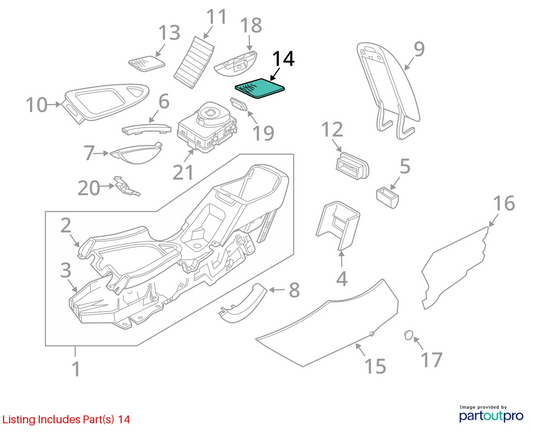 2003-2011 SAAB 9-3 93 10 11 9-3X CENTER CONSOLE RUBBER MAT INSERT 12762999 OEM