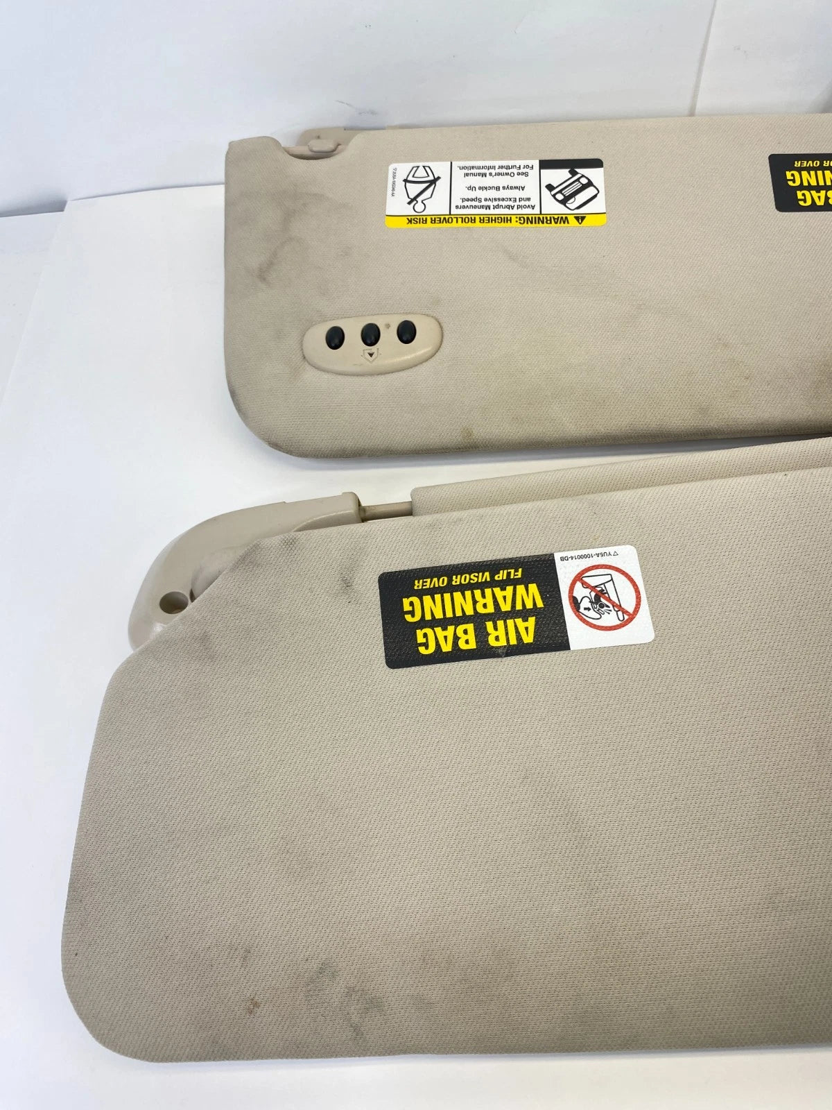 2003-2006 LINCOLN NAVIGATOR DUAL SUN VISOR PAIR SET LH RH TAN BEIGE OEM FACTORY