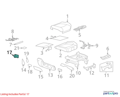 2009-2012 CHEVROLET TRAVERSE FRONT LEFT SEAT LUMBAR CONTROL SWITCH 25948854 OEM