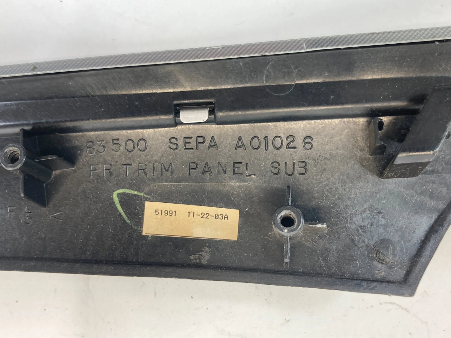 04-06 ACURA TL FRONT RIGHT SIDE DOOR PANEL TRIM MOLDING PANEL 83500SEPAA01026